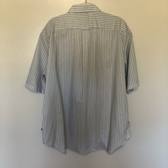 Nautica Short Sleeve Button Up Shirt Blue Yellow Stripes New XXL - Picture 2 of 7